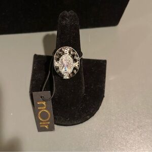 Noir nyc Silver-Tone Crystal Ring - Sparkling White Crystal size 7